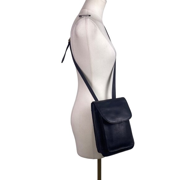 Tignanello Women’s Black Genuine Leather Adjustable Strap Gold Zip Crossbody Bag - Picture 13 of 15